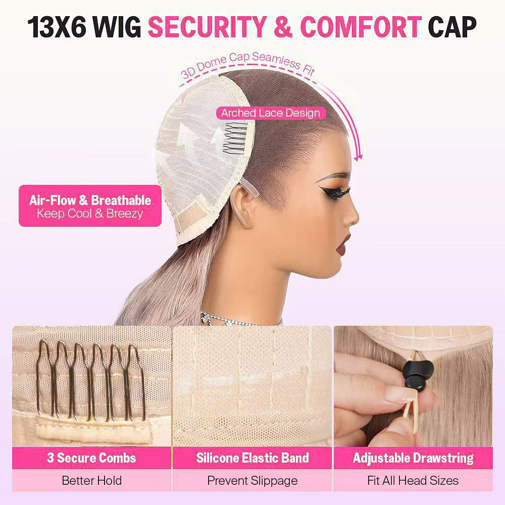 Hot Star Top 10A Raw 210% Density Professional Toned Balayage Ash Blonde HD Transparent 13x6 Lace Front Human Hair Wig Body Wave