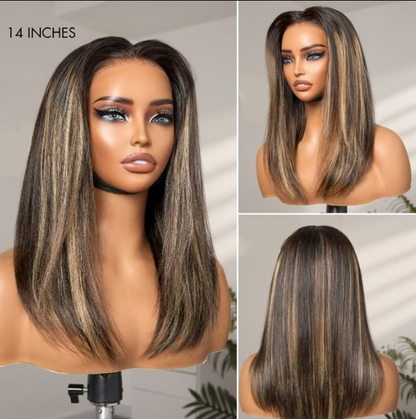 PreMax Wigs | Super Natural Hairline Silky Straight Glueless 13x4 Frontal Lace Wig Human Hair Pre-Cut Lace