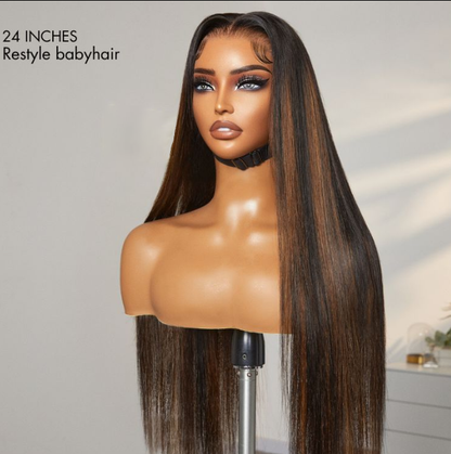 PreMax Wigs | Super Natural Hairline Silky Straight Glueless 13x4 Frontal Lace Wig Human Hair Pre-Cut Lace