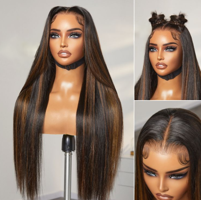 PreMax Wigs | Super Natural Hairline Silky Straight Glueless 13x4 Frontal Lace Wig Human Hair Pre-Cut Lace