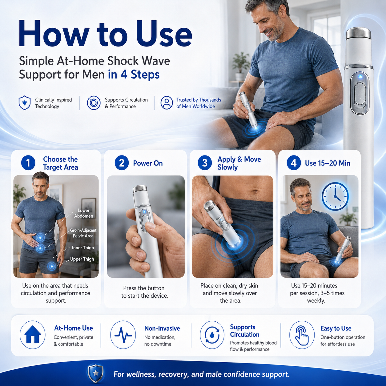 Hoomaw Shockwave Therapy Device ——  Restore Blood Flow • Relieve Pain • Support Men's Performance