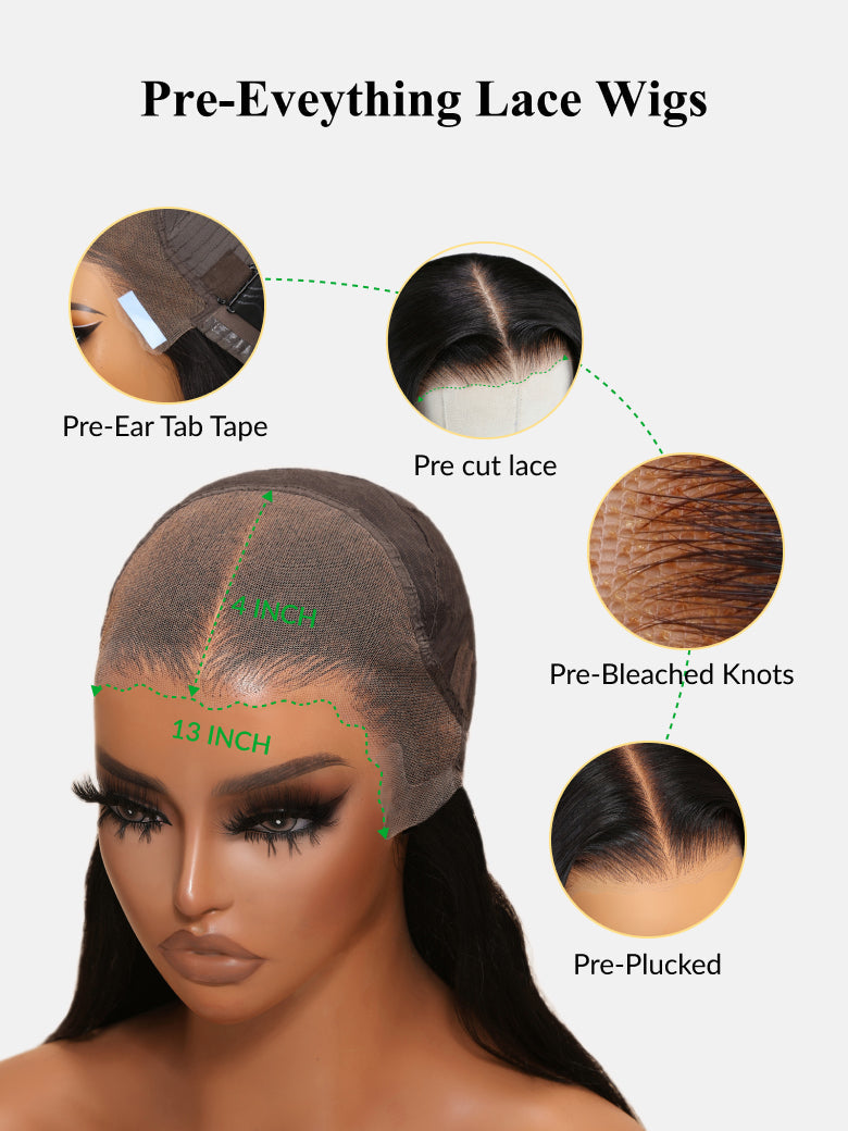 Klaiyi Balayage Brown French Bob Wig Shoulder-Length Loose Curls 7x5 & 13x4 Pre-Everything Glueless Lace with Invisi Drawstring