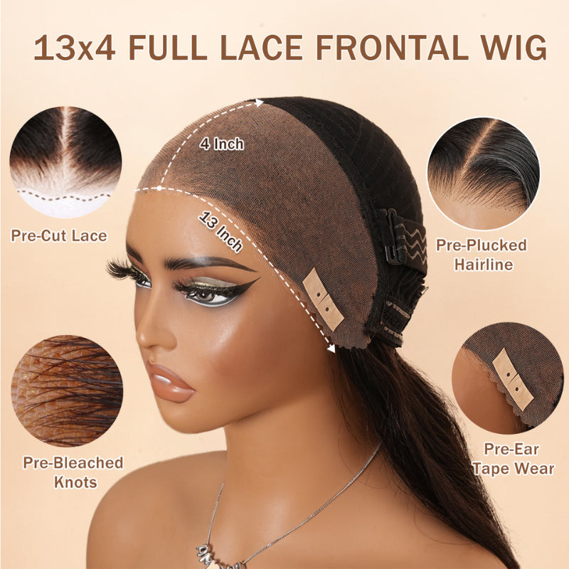 Glueless Exquisite Long Loose Curls with Braided Parting 7x5 / 13x4 HD Transparent Lace Front Human Hair Wig-Amanda Hair