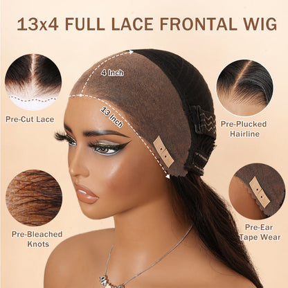 Glueless Exquisite Long Loose Curls with Braided Parting 7x5 / 13x4 HD Transparent Lace Front Human Hair Wig-Amanda Hair