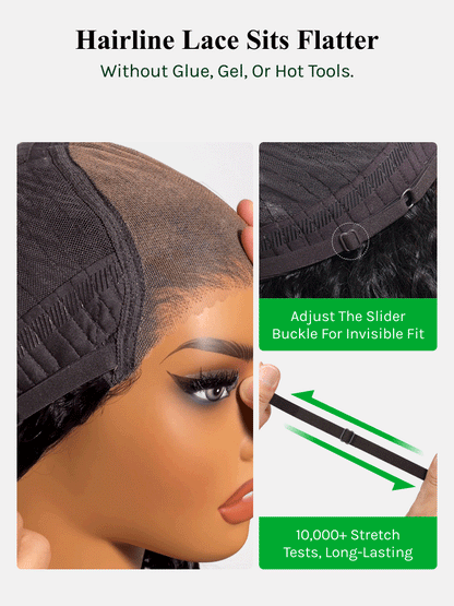 Klaiyi Balayage Brown French Bob Wig Shoulder-Length Loose Curls 7x5 & 13x4 Pre-Everything Glueless Lace with Invisi Drawstring